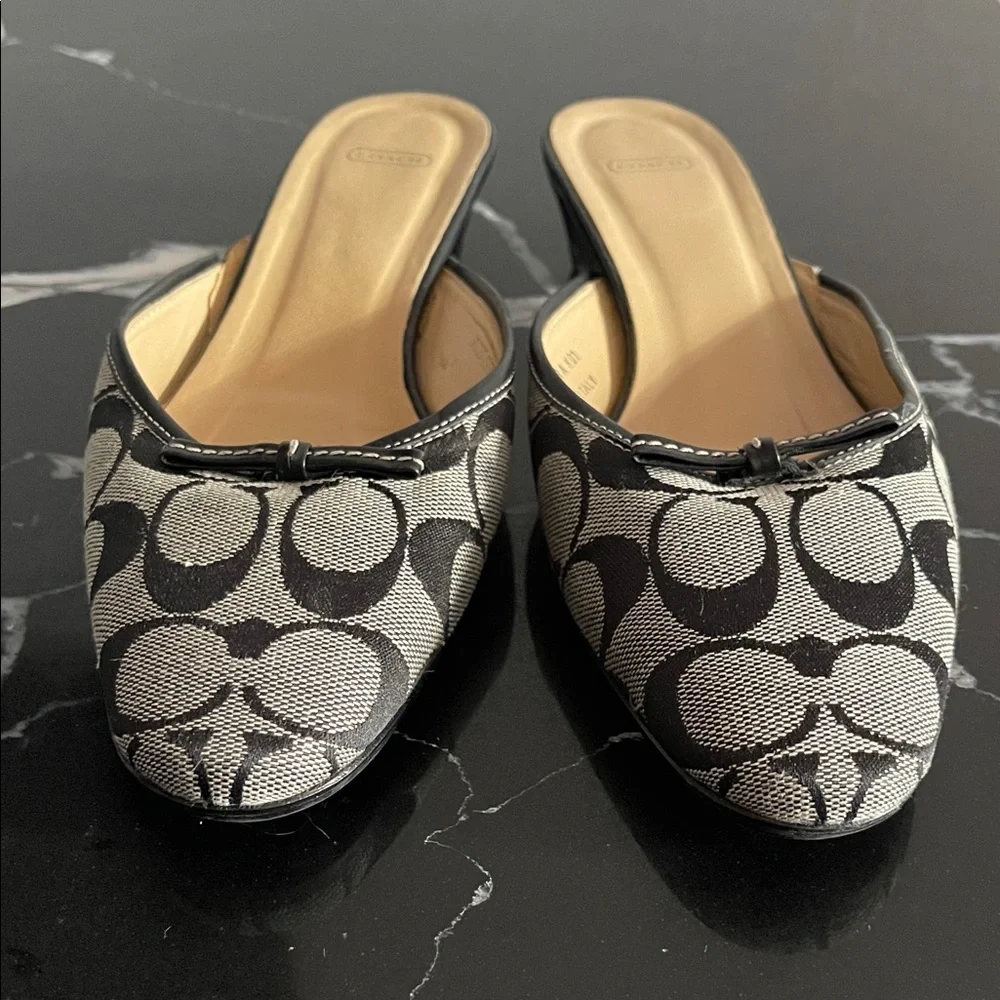 Coach Black and Cream Women's Mules - Picture 1 of 4